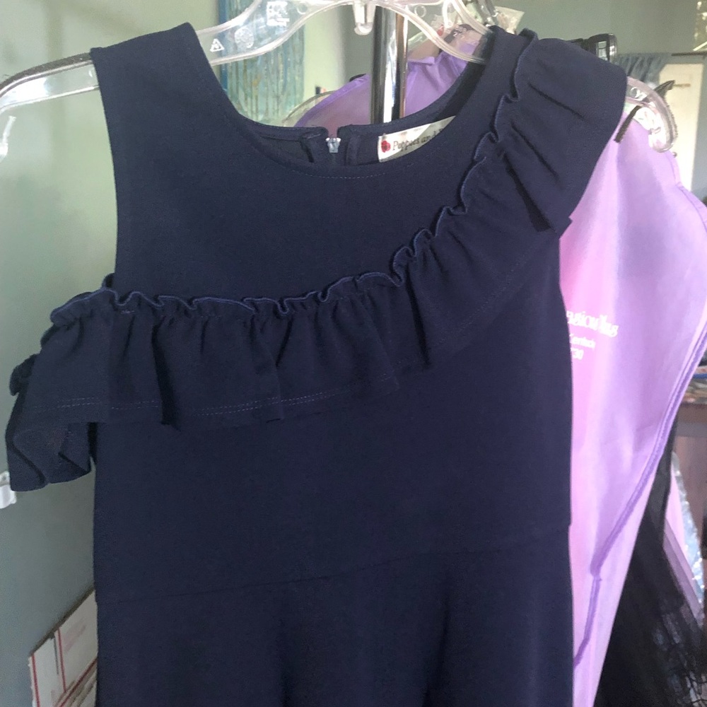 Size 12 Poppies and Roses Navy Blue Dress